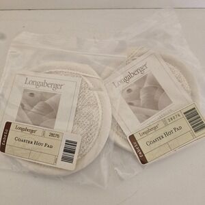 2pc LONGABERGER Coaster Hot Pad For Basket Or Pottery Protective Pad 28076 NEW